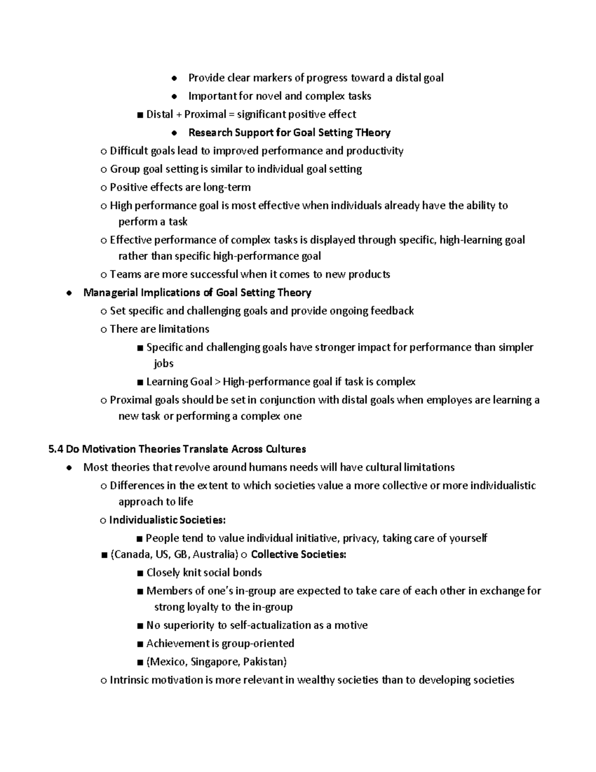 BU288 Notes 45-50 - Provide Clear Markers Of Progress Toward A Distal ...