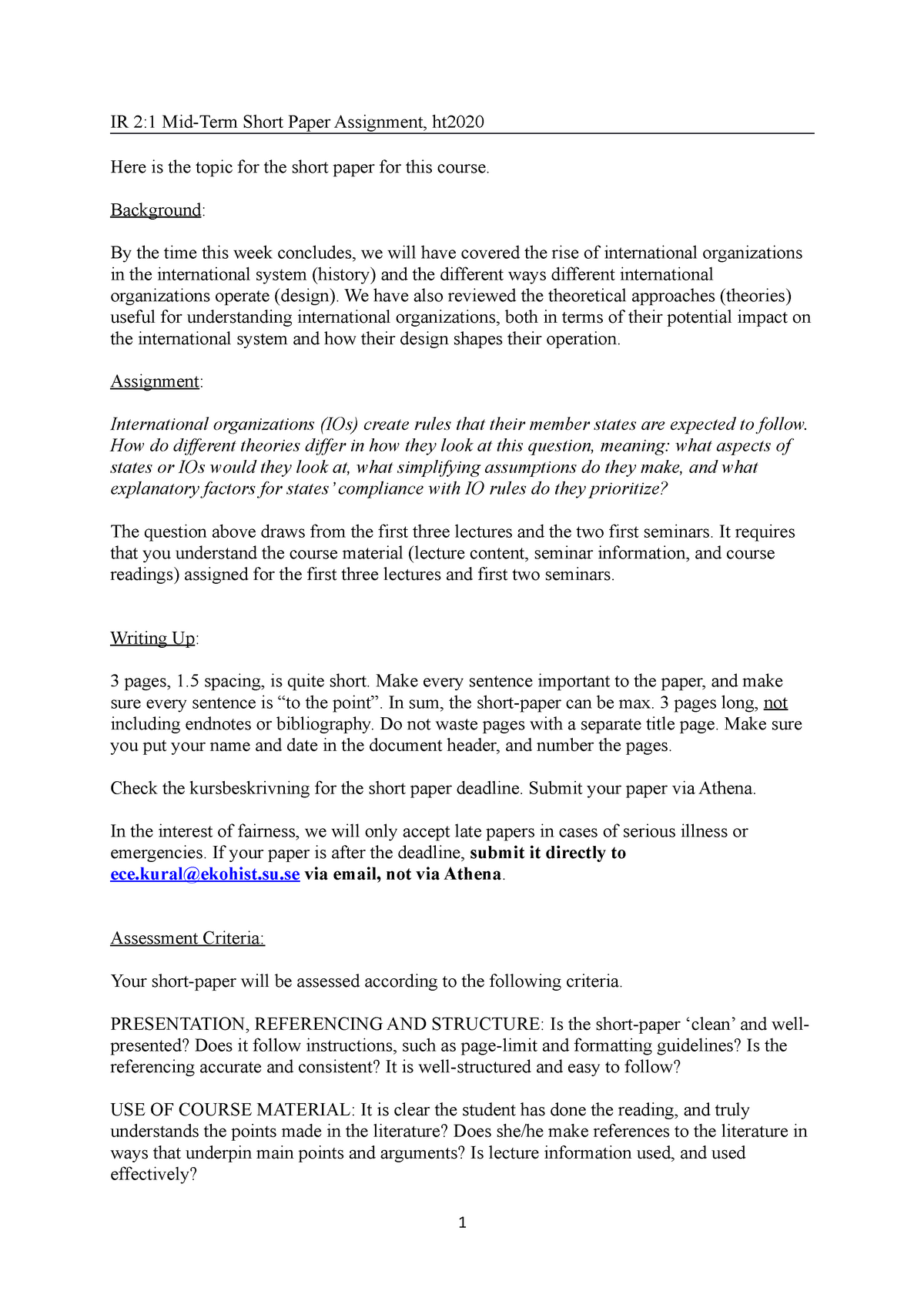 Short paper for mid term IR 21 MidTerm Short Paper Assignment, ht