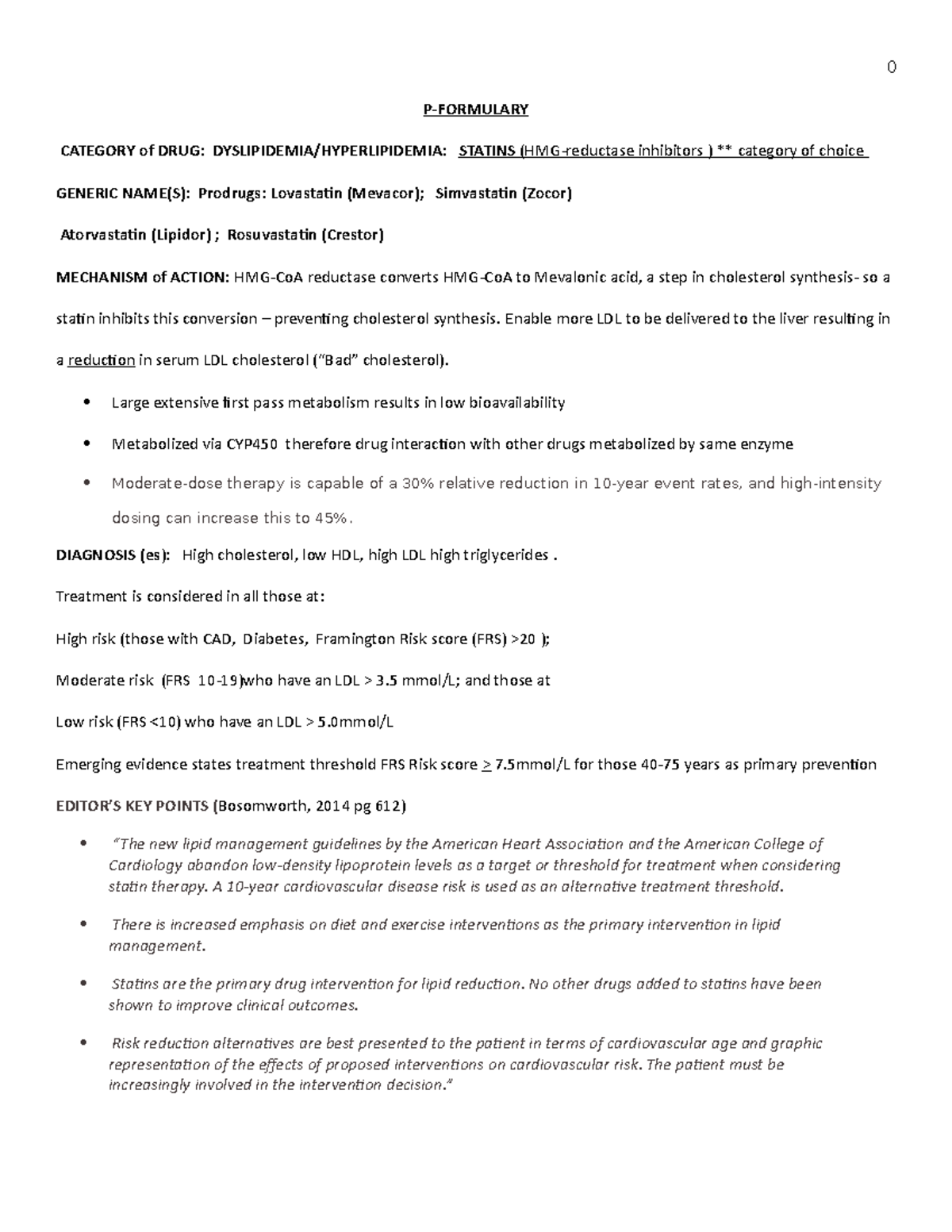 P formulary Dyslipidemia Drugs -3 - P-FORMULARY CATEGORY of DRUG ...