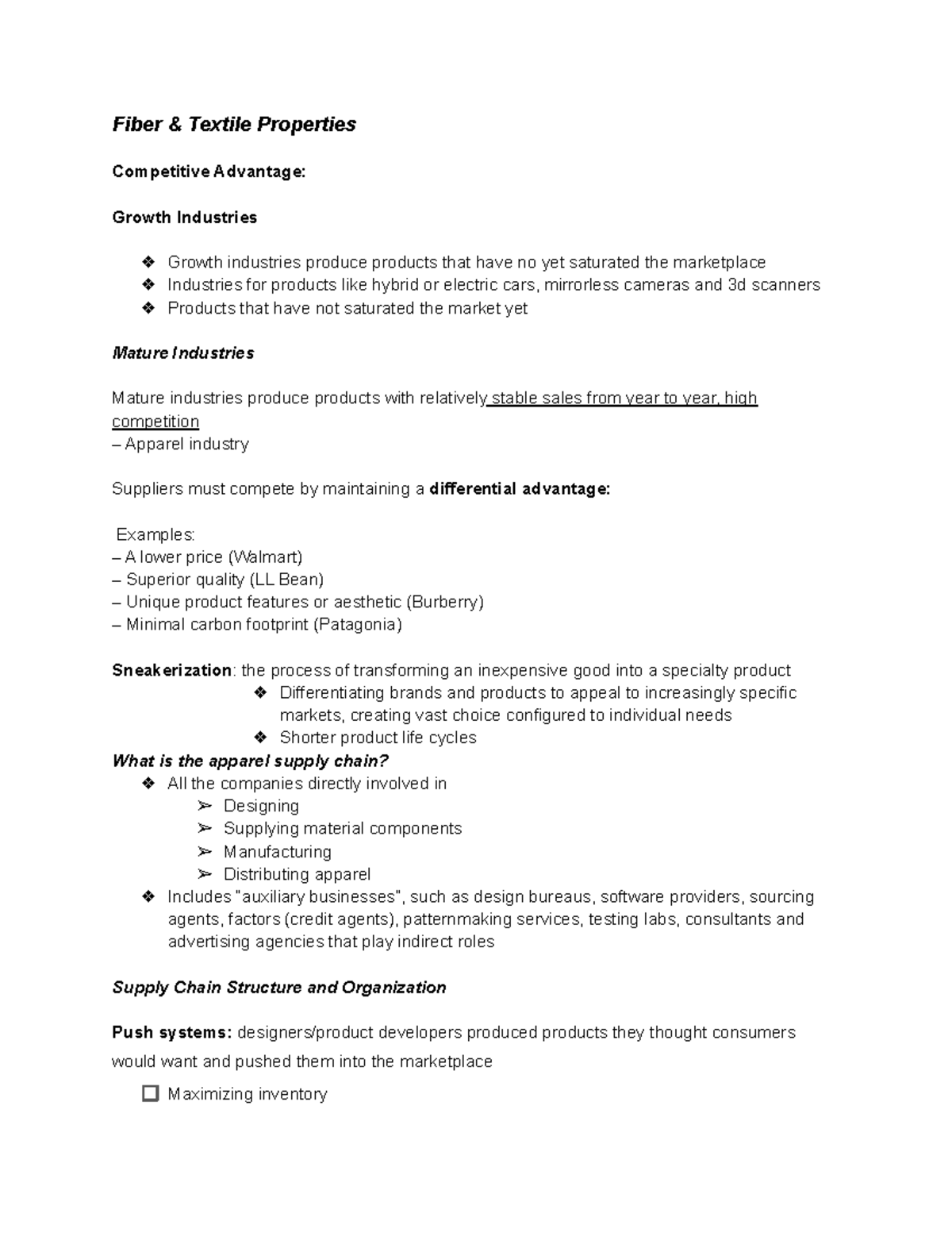 FM 110 Chapter 1 - Fiber & Textile Properties Competitive Advantage ...