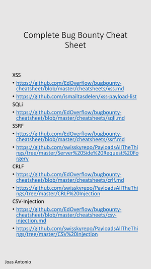 XSS Cheat Sheet - Good XSS - - Studocu