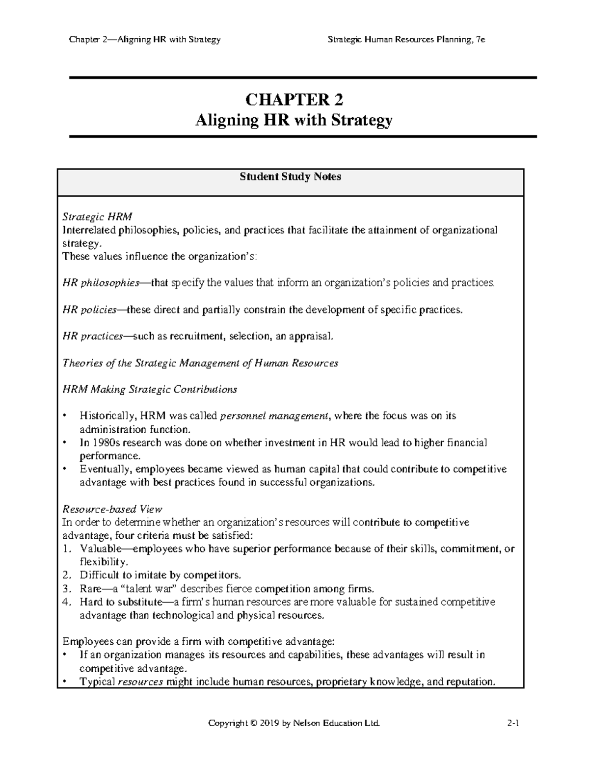 Chapter 2 Summary 2019 - Human Resource Management - Chapter 2 4 ...