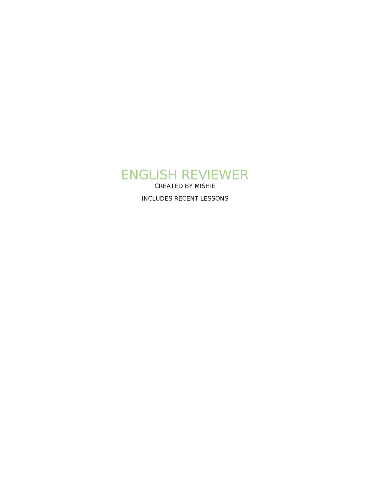 English Reviewer - ENGLISH REVIEWER CREATED BY MISHIE INCLUDES RECENT ...