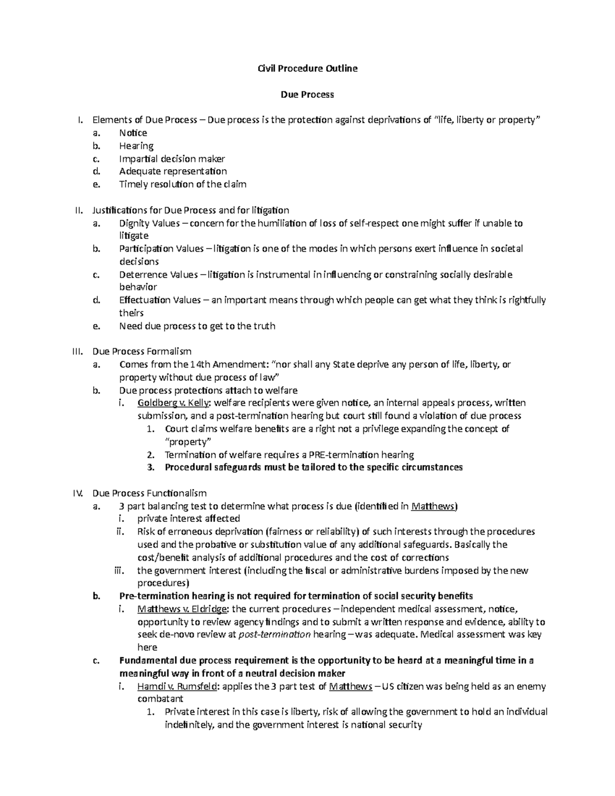 Civil Procedure - Professor Barron - Civil Procedure Outline Due ...