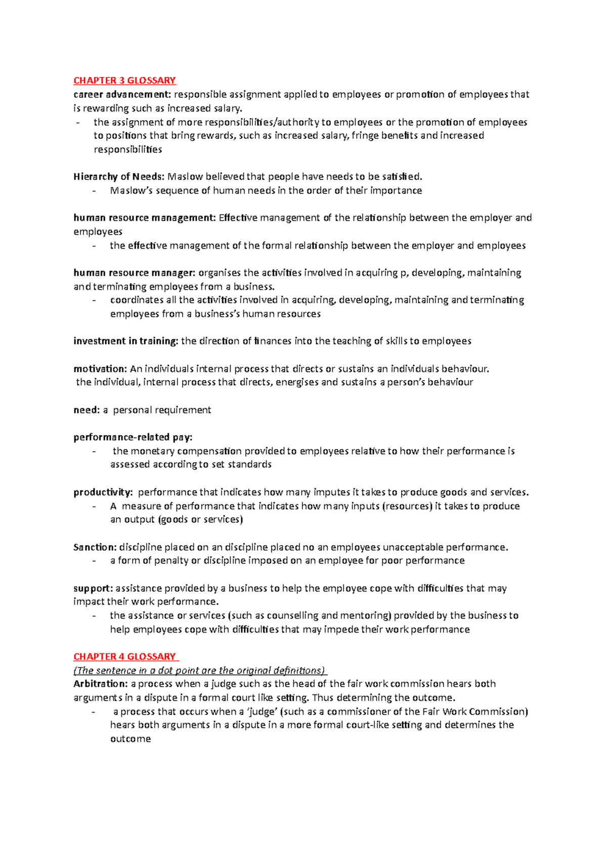 Glossary Business and Management Terms - CHAPTER 3 GLOSSARY career ...