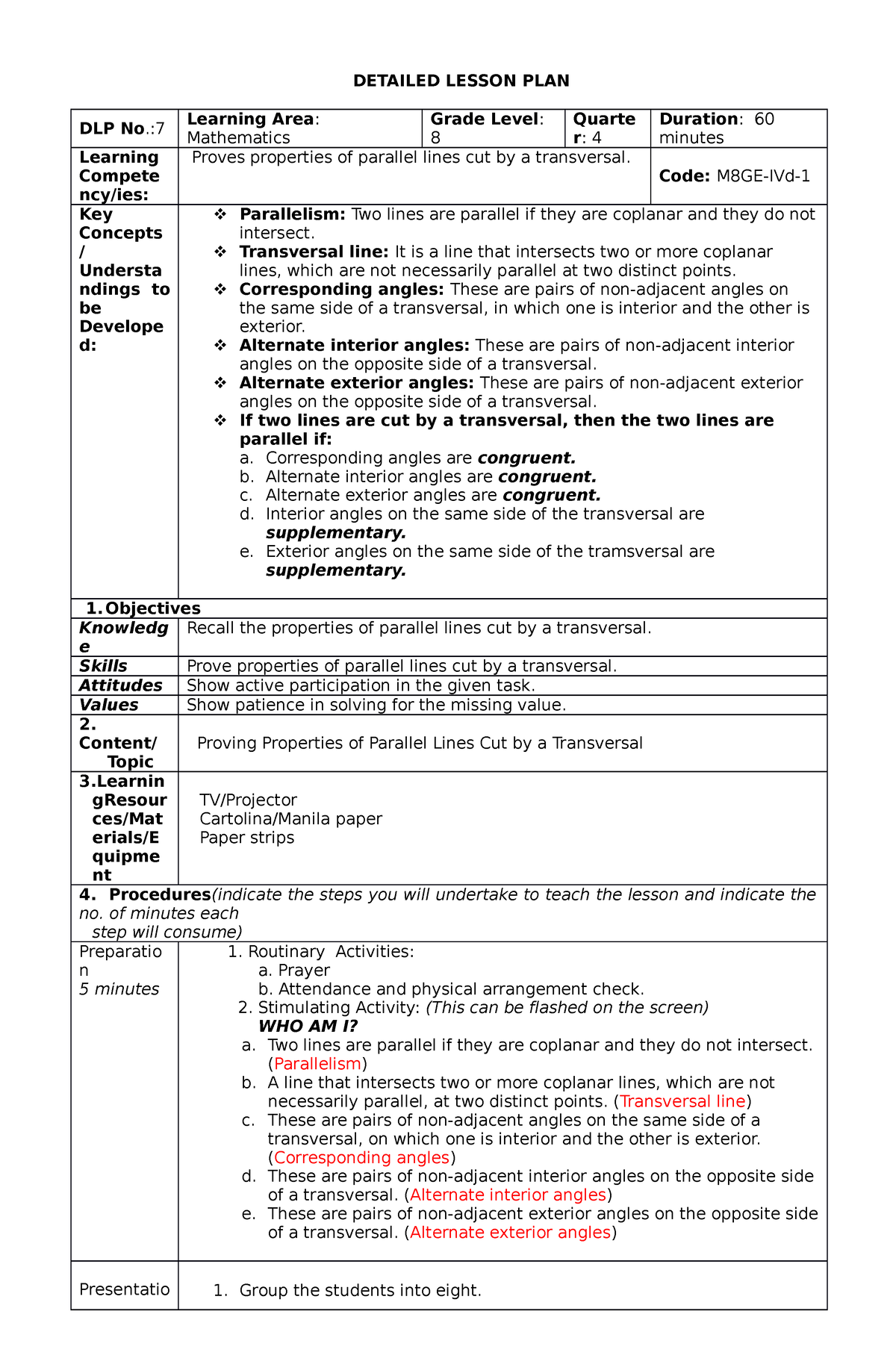 Dlp Math Q Dlp Mapeh Detailed Lesson Plan Dlp No Learning Hot Sex Picture 8660