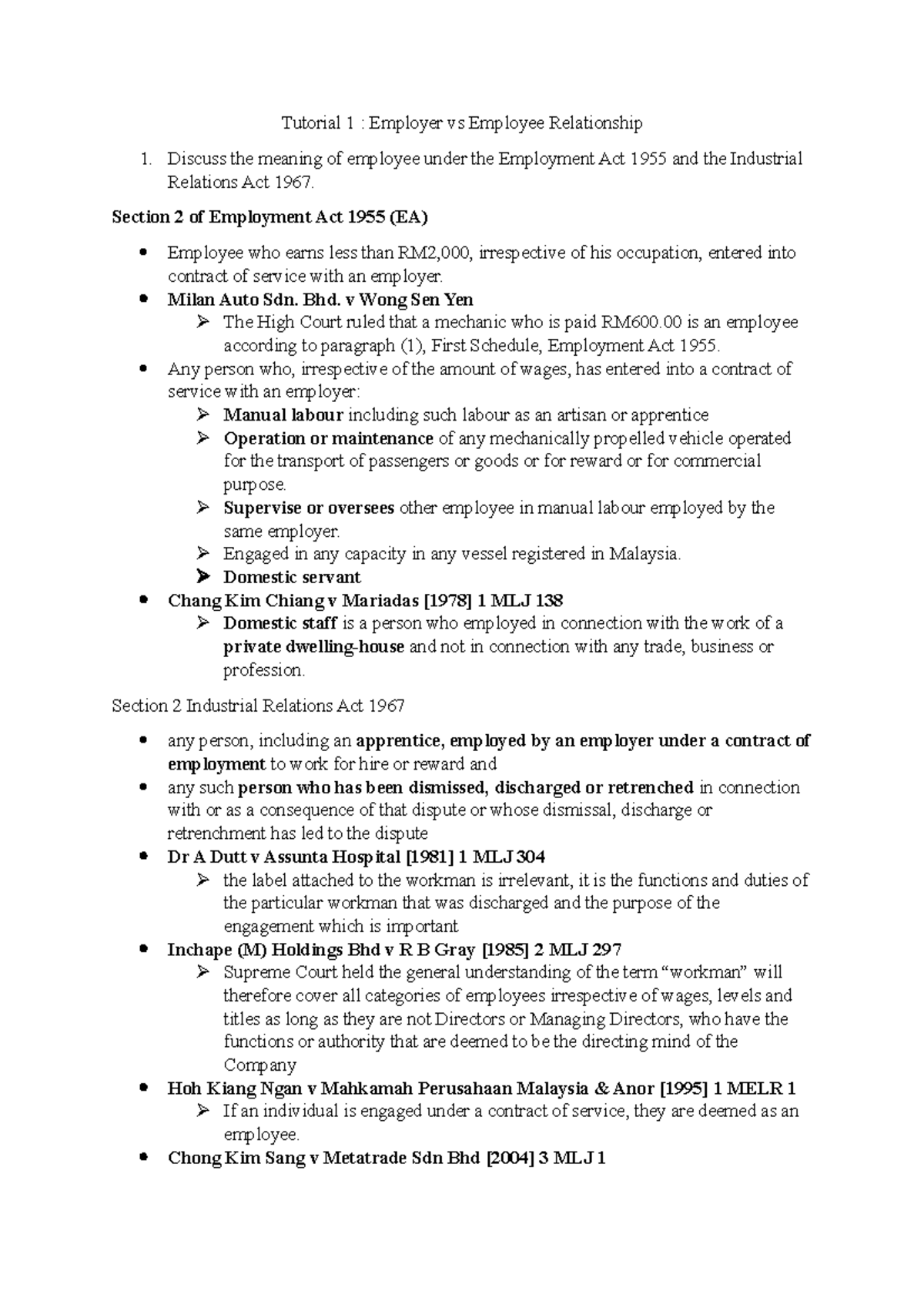 emploer vs employee relationship - Tutorial 1 : Employer vs Employee ...