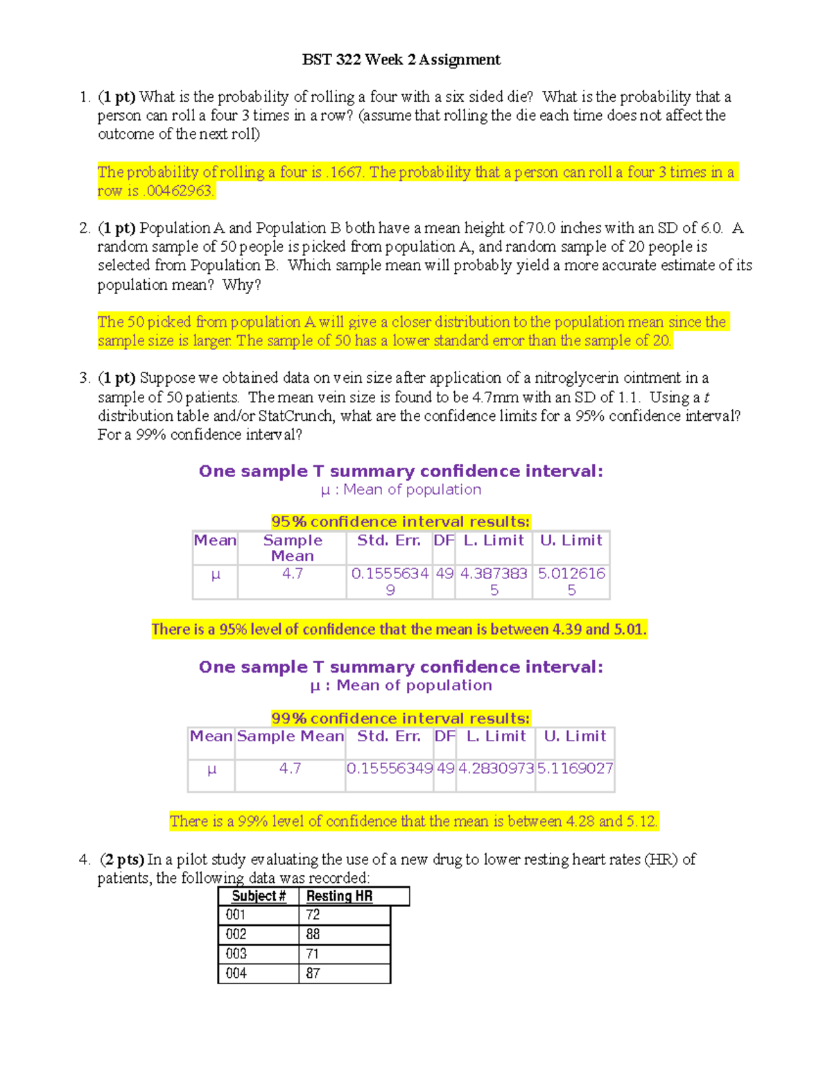 Week 2 Assignment - ( 1 Pt) What Is The Probability Of Rolling A Four ...