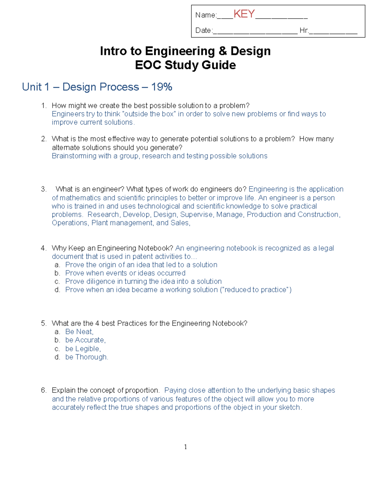 Eoc study guidekey - this was hard but now yall have it easy - Intro to ...