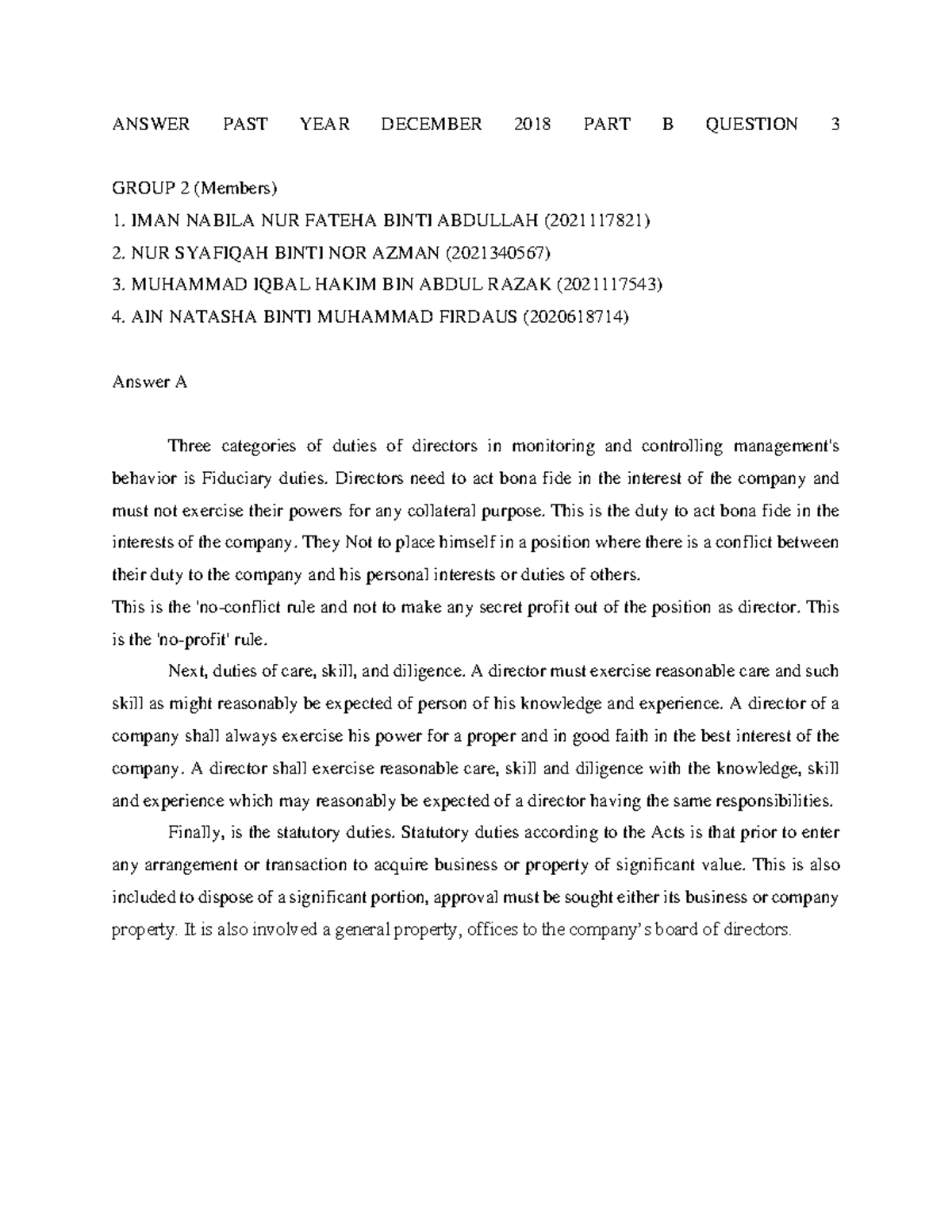 Group 2 PYQ DEC 2018 PART B Q3 AM2256D - ANSWER PAST YEAR DECEMBER 2018 ...