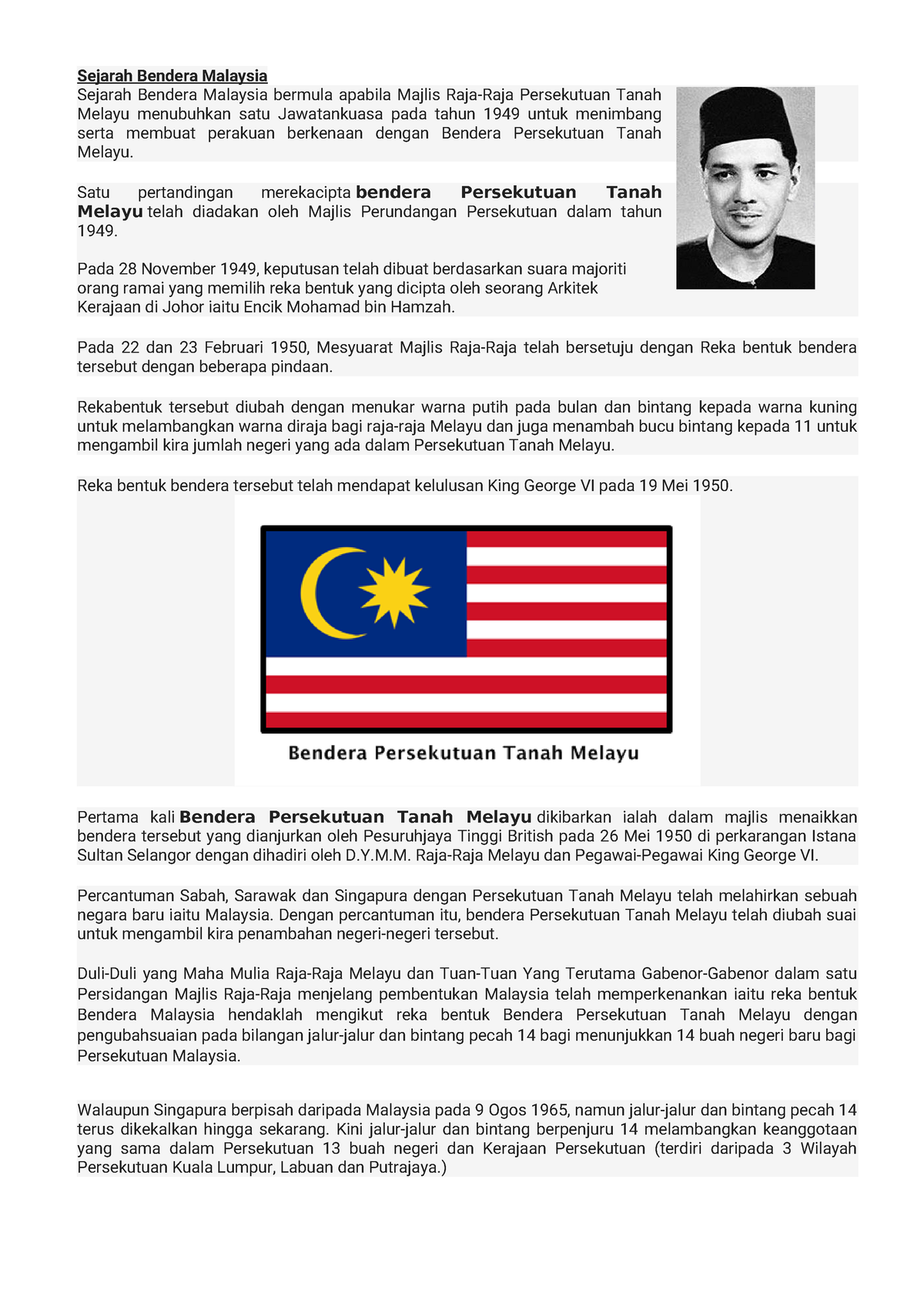 Jalur Gemilang & Bendera Negeri - Sejarah Bendera Malaysia Sejarah ...