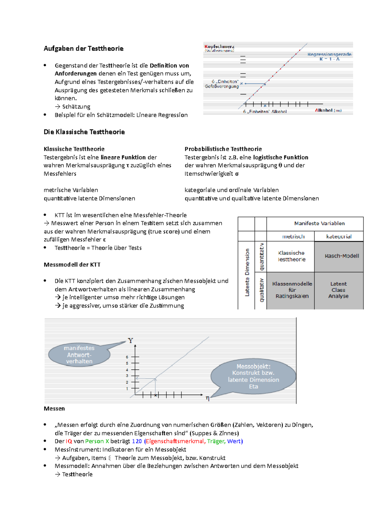 Zusammenfassung 1 - Aufgaben Der Testtheorie Gegenstand Der Testtheorie ...