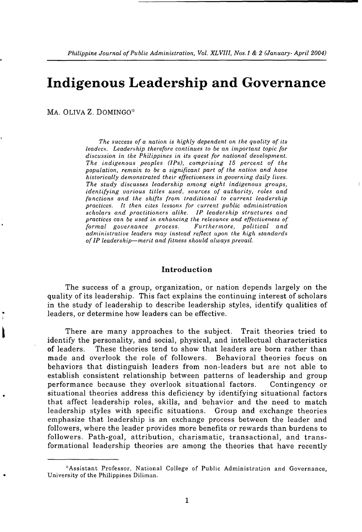 05 Indigenous Leadership And Governance - Philippine Journal Of Public ...