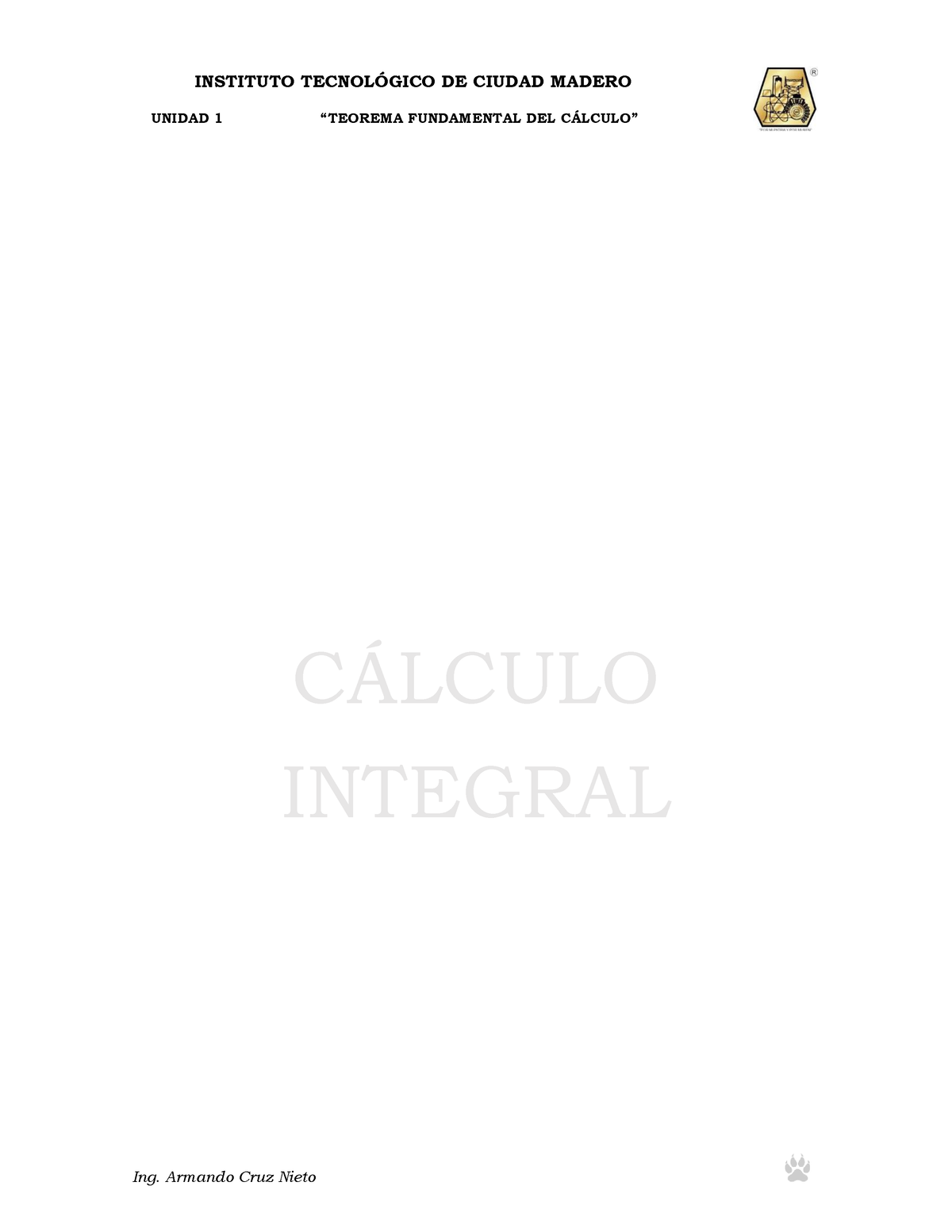 Teorema Fundamental Del Calculo Unidad 1 “teorema Fundamental Del C 5232