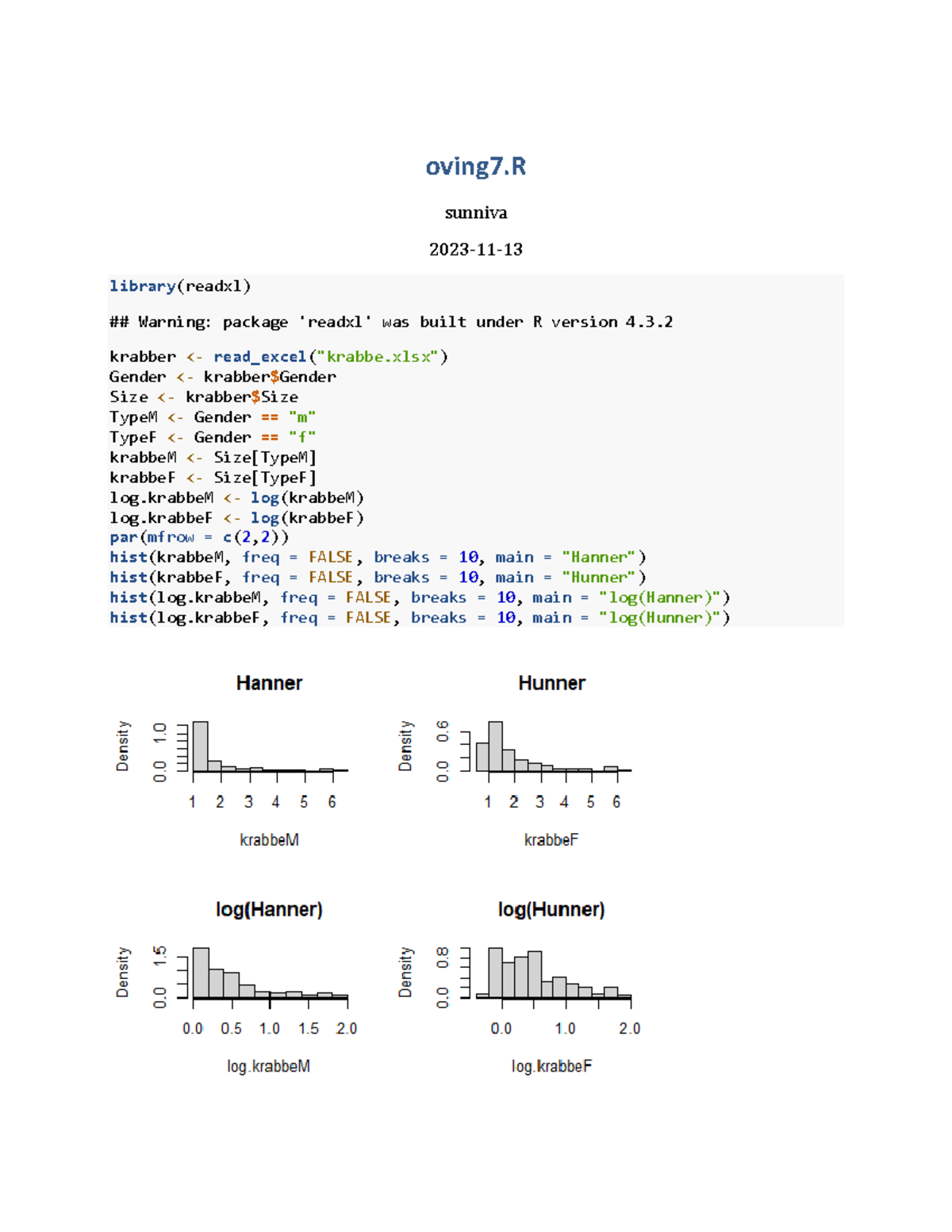Oving 7 obilg oving7 sunniva 2023 11 13 library(readxl) Warning