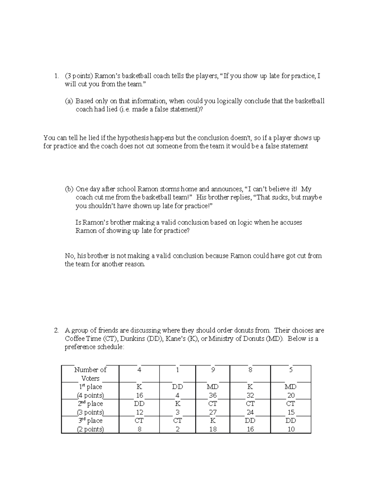 Test - Voting Theory - S23 - (3 points) Ramon’s basketball coach tells ...