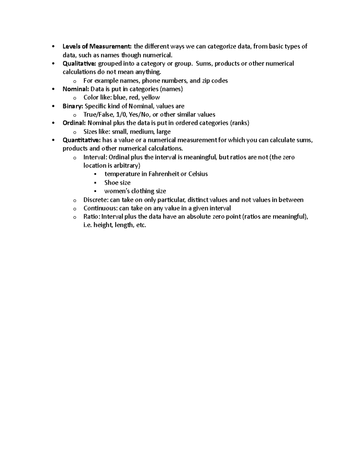 Notes for stats quiz - MATH 119 - Studocu