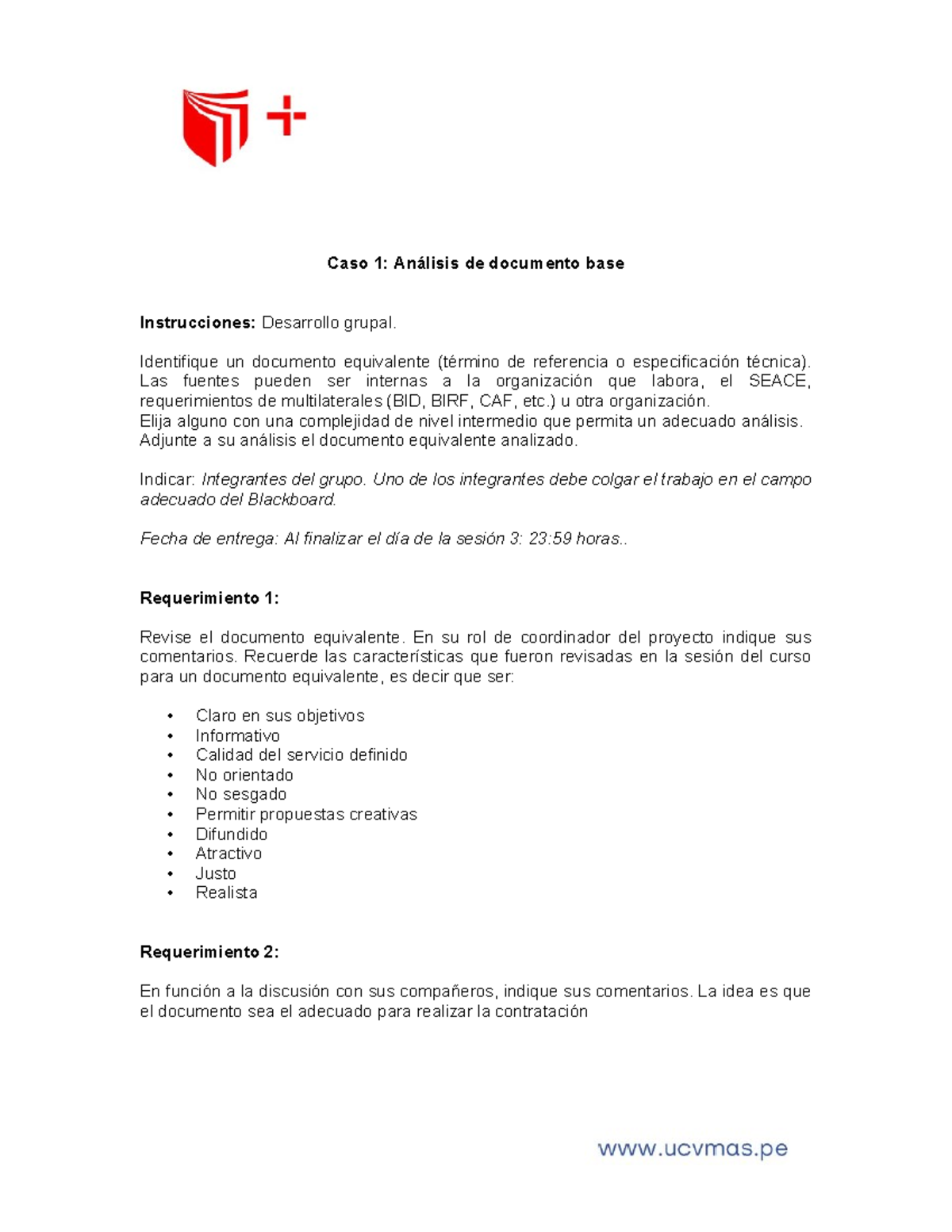 Caso 1 Calidad documento base - Caso 1: Análisis de documento base ...