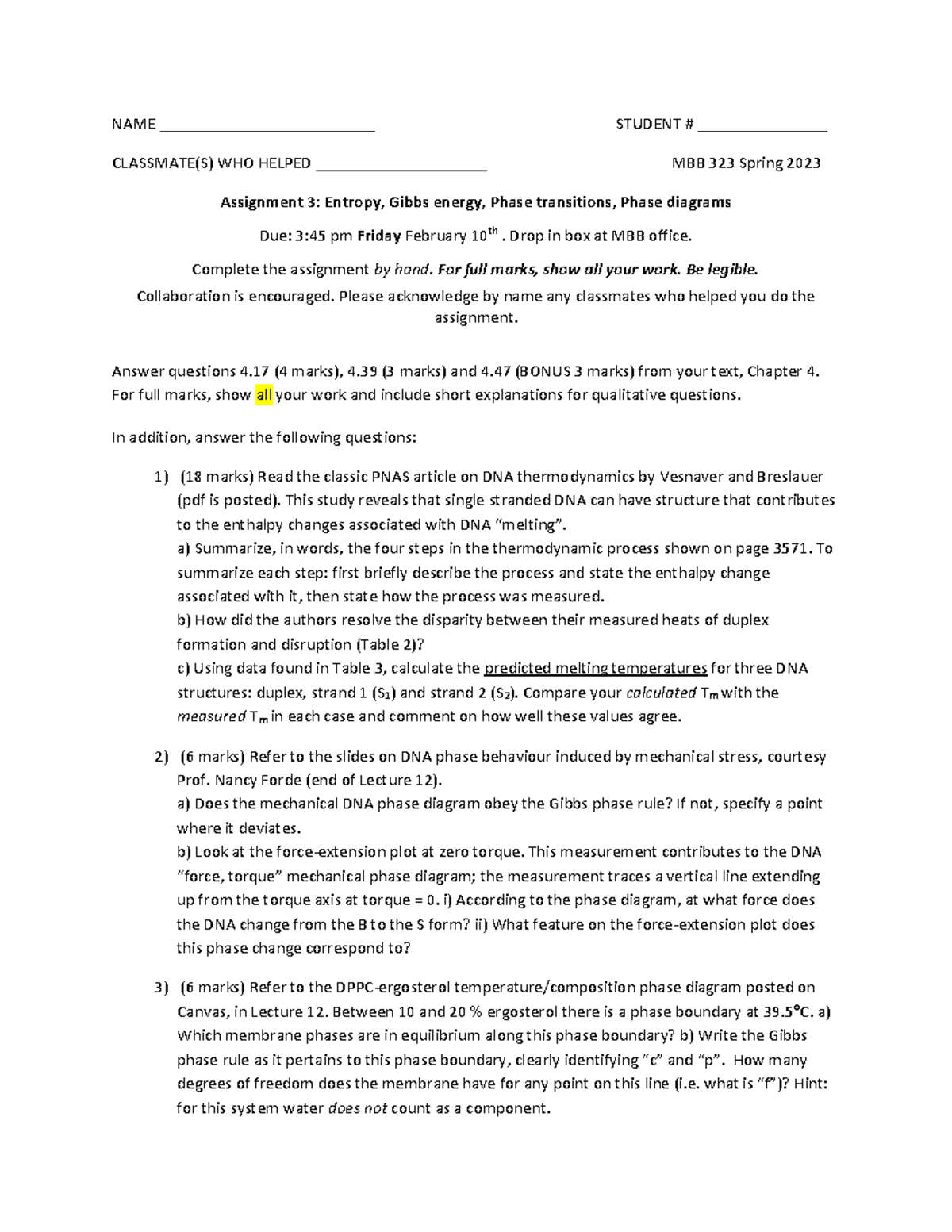 Written Assignment 3 - NAME _________________________ STUDENT ...