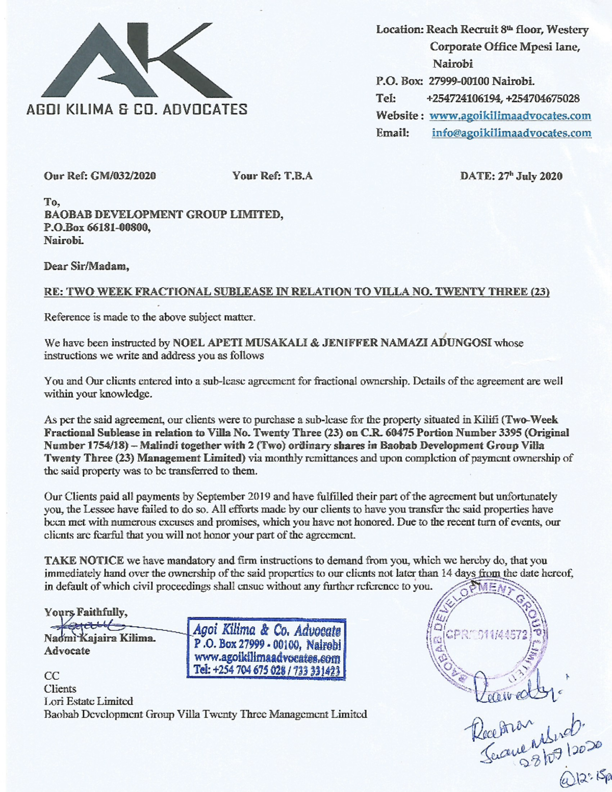 Demand Letter - CIVIL LOOK ALIKE EXAM - Civil Litigation - Studocu