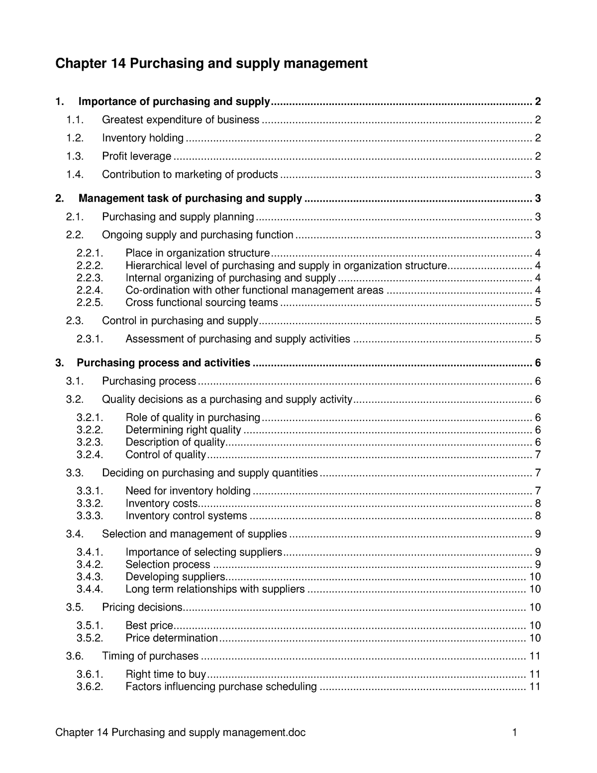 thesis topic in purchasing and supply