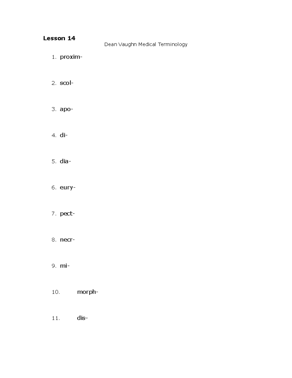 lesson-14-medical-terminology-practice-lesson-14-dean-vaughn