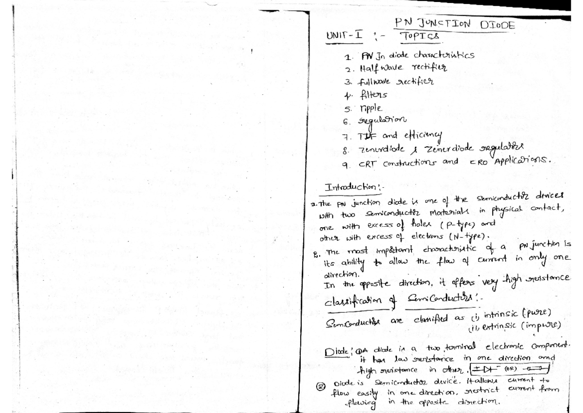 B.E full notes - Electronics is the study of electrical circuits ...