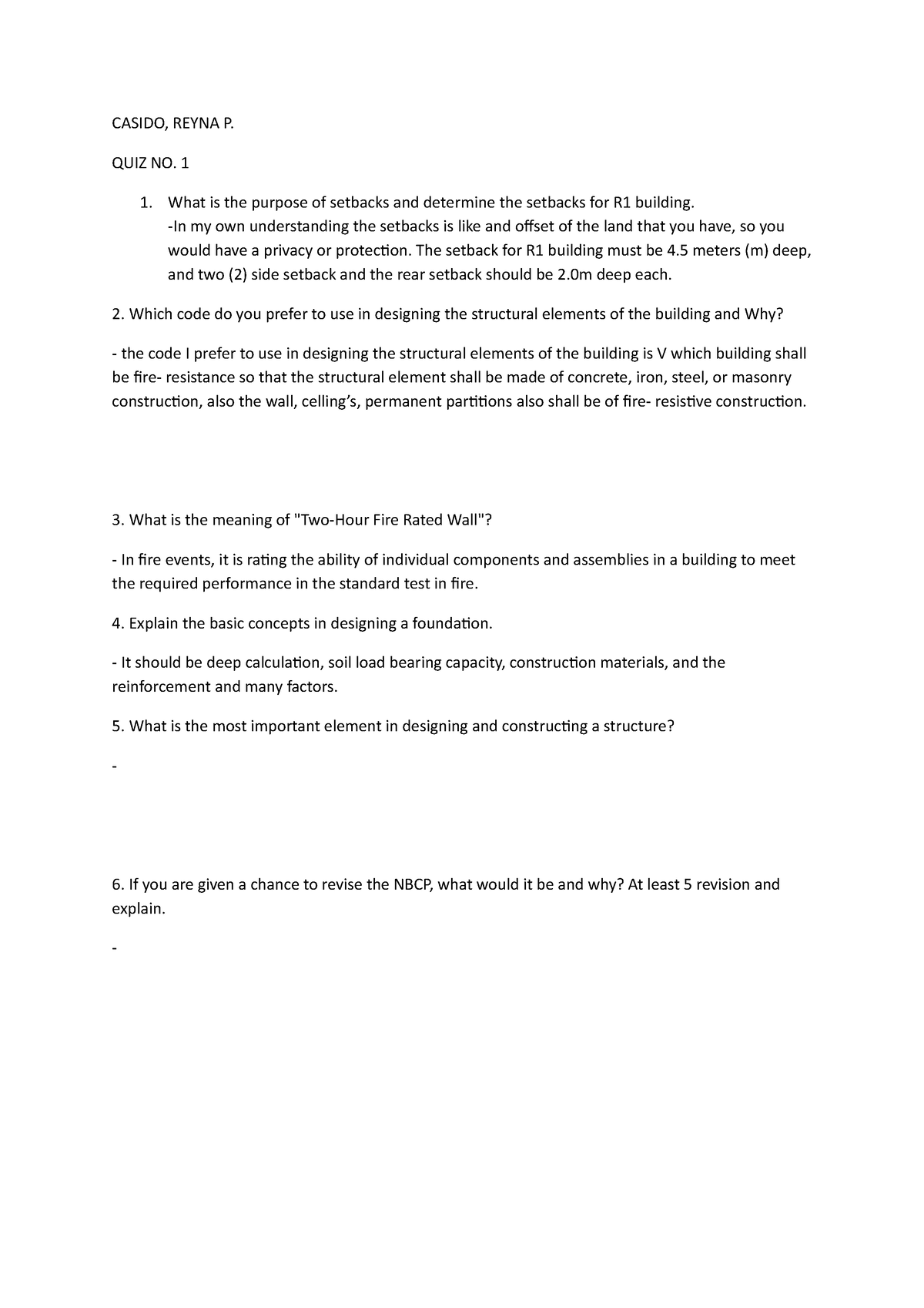 Seatback about land - CASIDO, REYNA P. QUIZ NO. 1 What is the purpose ...