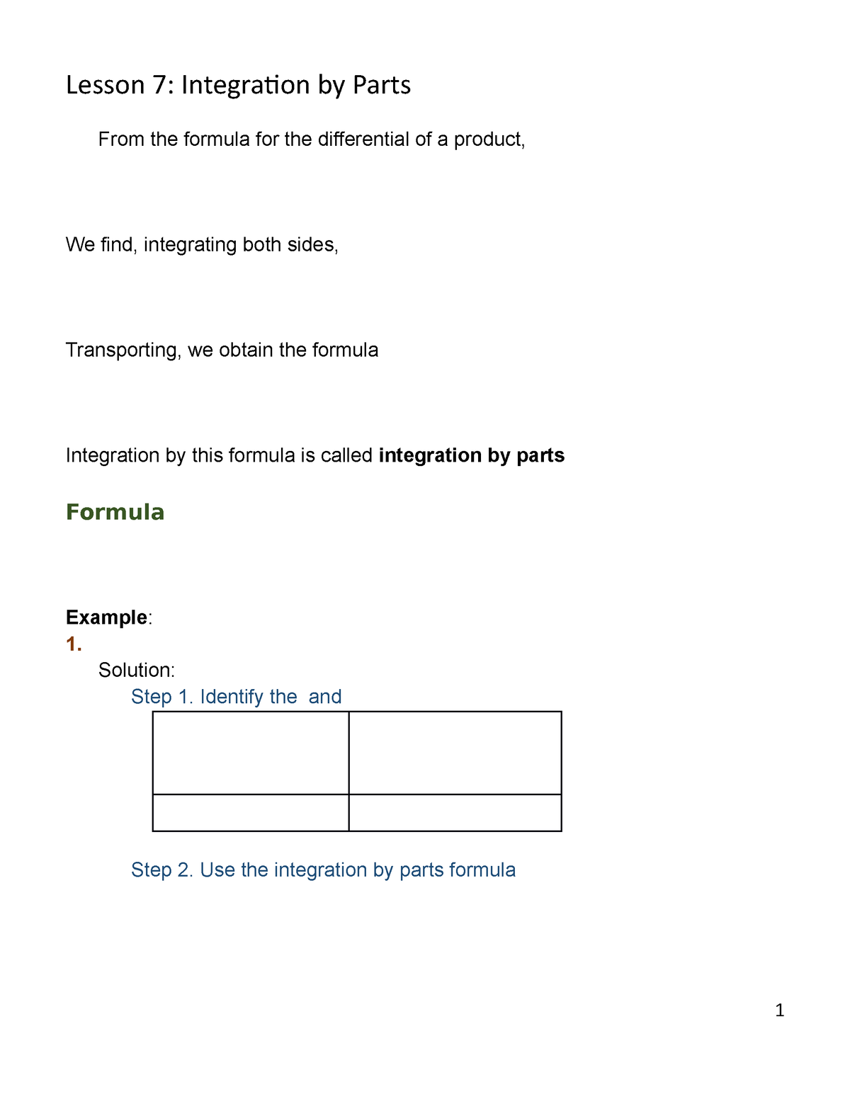 lesson-7-integration-by-parts-lesson-7-integration-by-parts-from