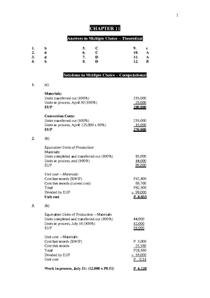 Chapter 11 Cost Accounting By Guerrero Solman Chapter 11 Answers To Multiple Choice Studocu