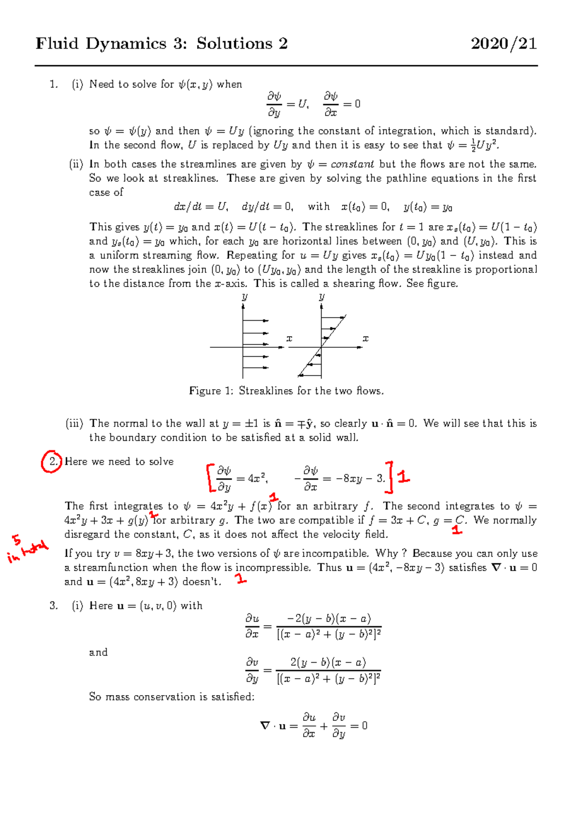 Fluid Dynamics worksheet Solutions 2 Fluid Dynamics 3 Solutions 2