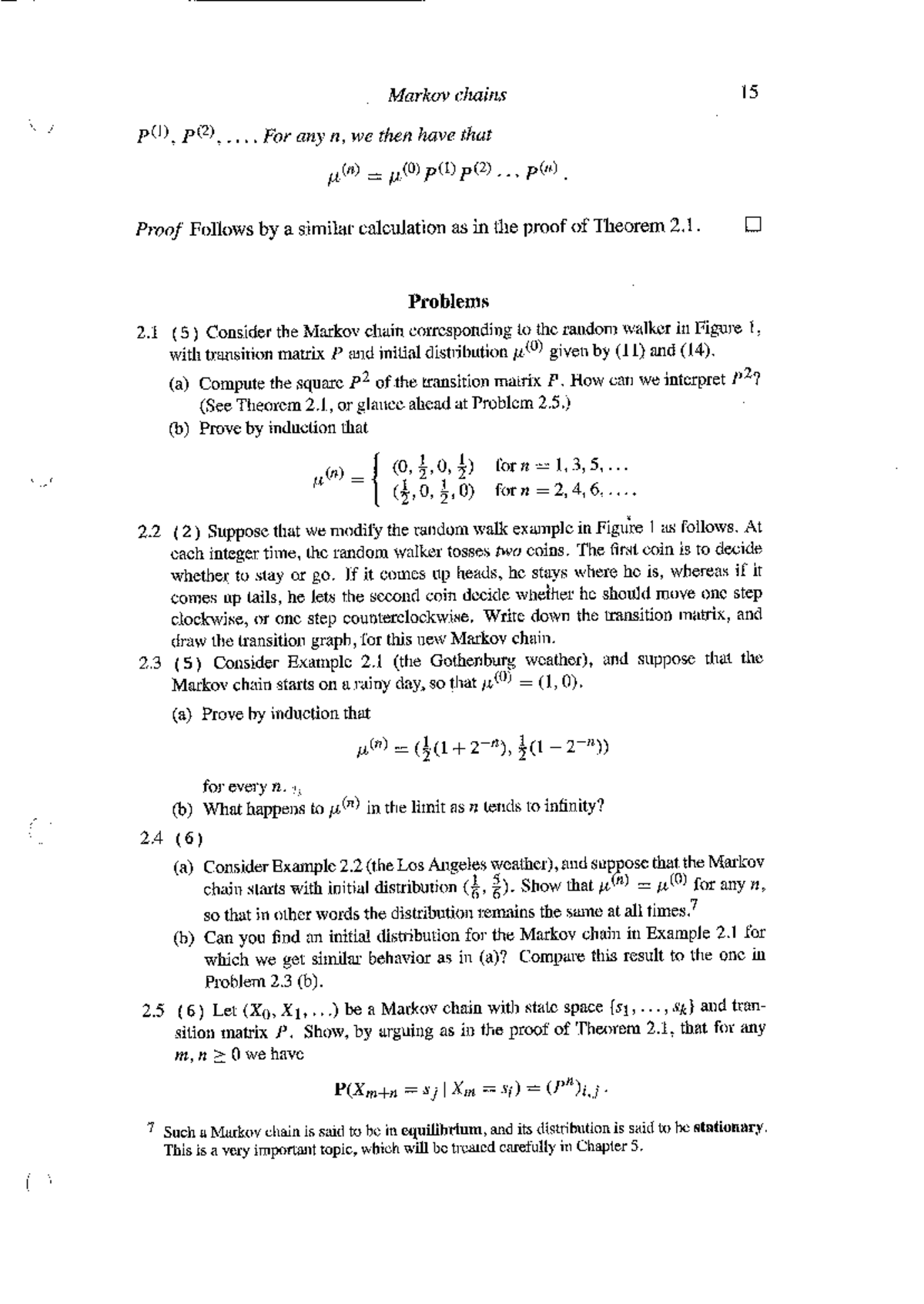 Exercises - Markov Chains - ECNM08006 - Studocu