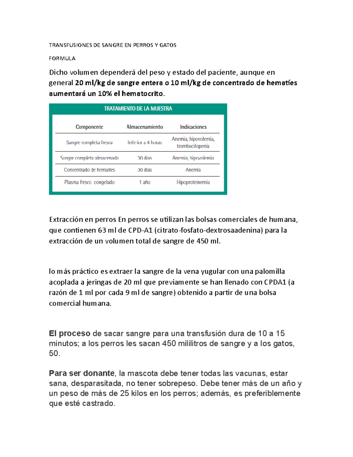 Transfusiones De Sangre En Perros Y Gatos Transfusiones De Sangre En Perros Y Gatos Formula