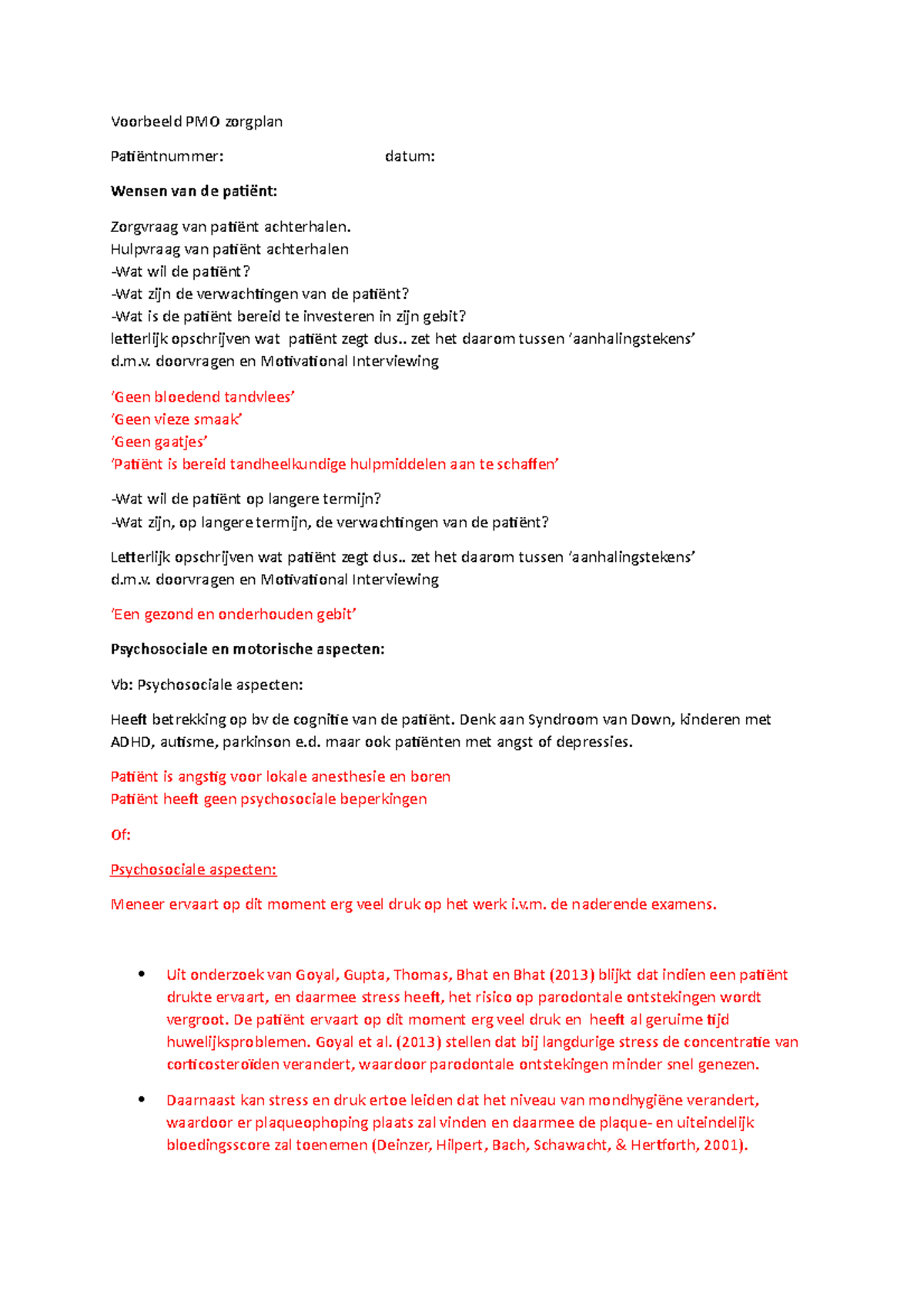 Voorbeeld pmo  wat moet er in een pmo komen te staan  Voorbeeld PMO