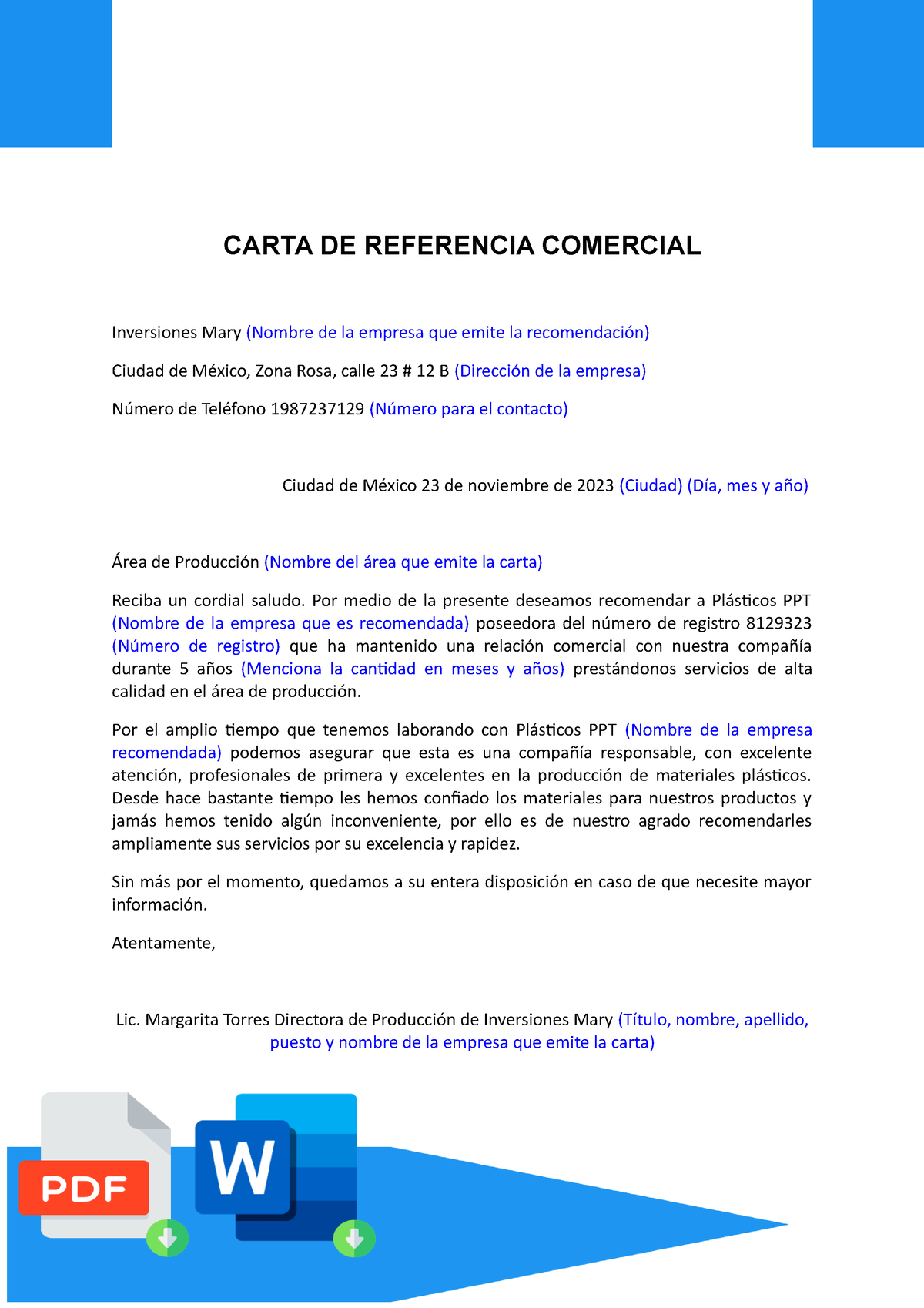 Carta De Referencia Comercial Carta De Referencia Comercial Carta De Referencia Comercial 9712