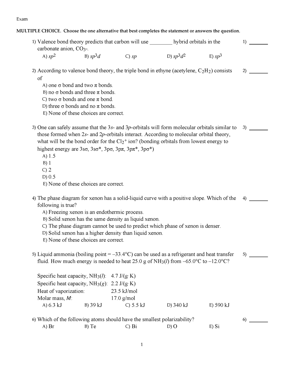 2018 spring final v2 - Exam - Exam MULTIPLE CHOICE. Choose the one ...