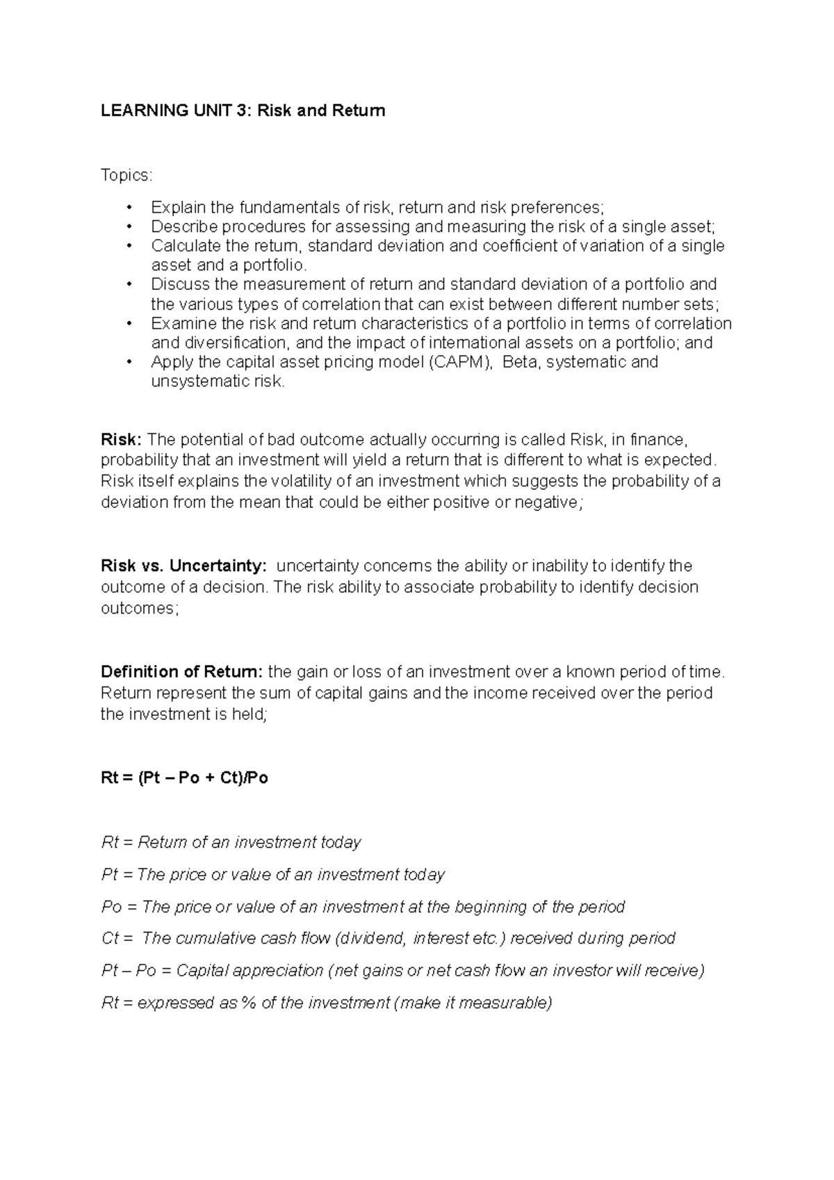 Learning UNIT 3 Notes - Summary highlighting important concepts ...