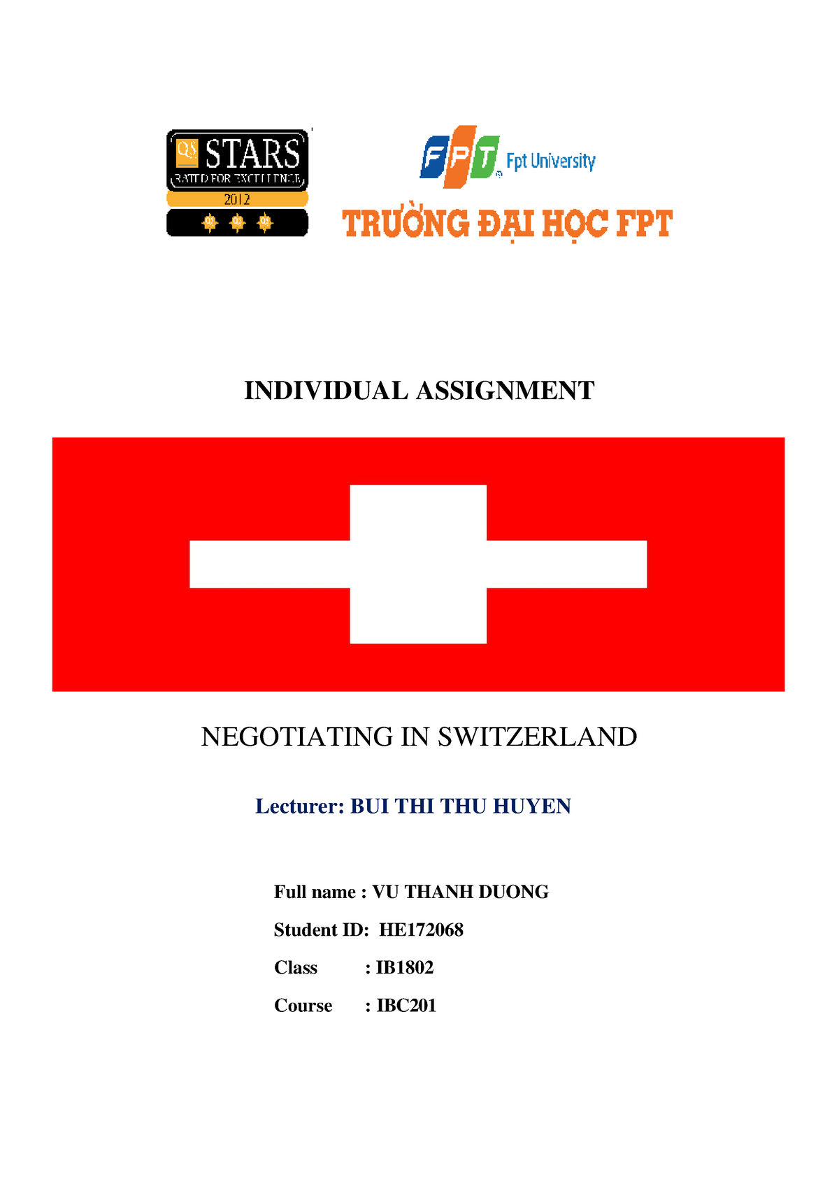 IBC201 Individual Assignment - INDIVIDUAL ASSIGNMENT NEGOTIATING IN ...