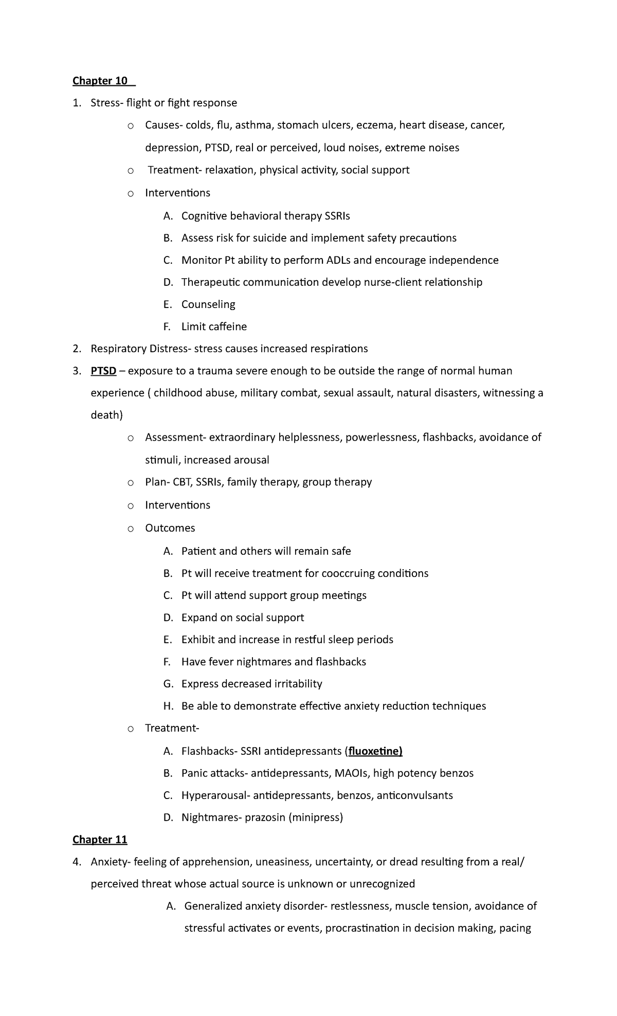 MH exam 2 study guide - Chapter 10 Stress- flight or fight response o ...