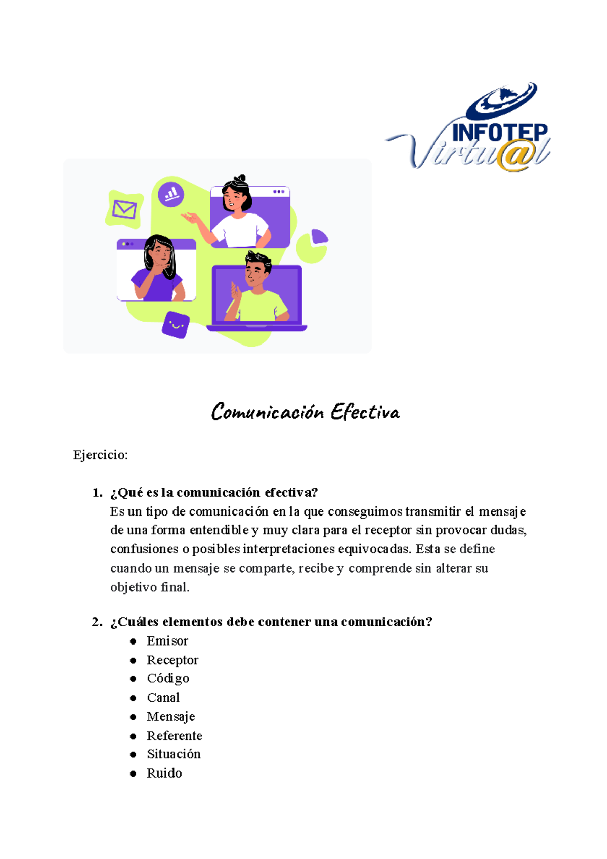 Tarea 3 - Comunicación Efectiva - Comunicación Efectiva Ejercicio: 1 ...