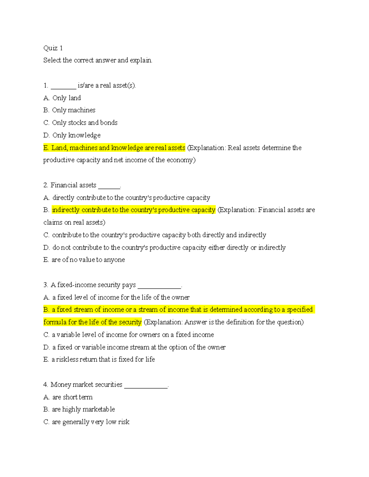 Analysis portfolio quiz 1 Quiz 1 Select the correct answer and