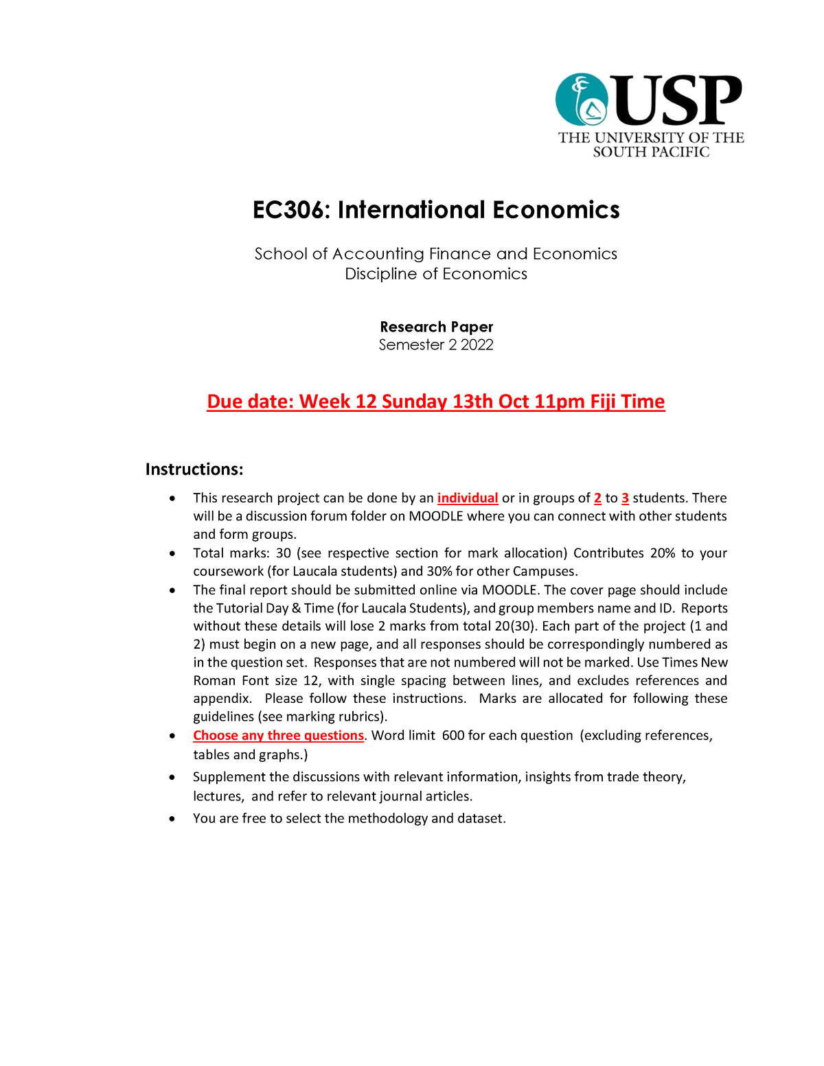 research paper on international economics