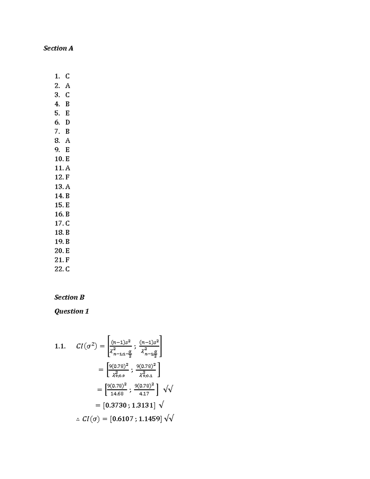 Test 2 Memo - Maths - Section A 1. C 2. A 3. C 4. B 5. E 6. D 7. B 8. A ...