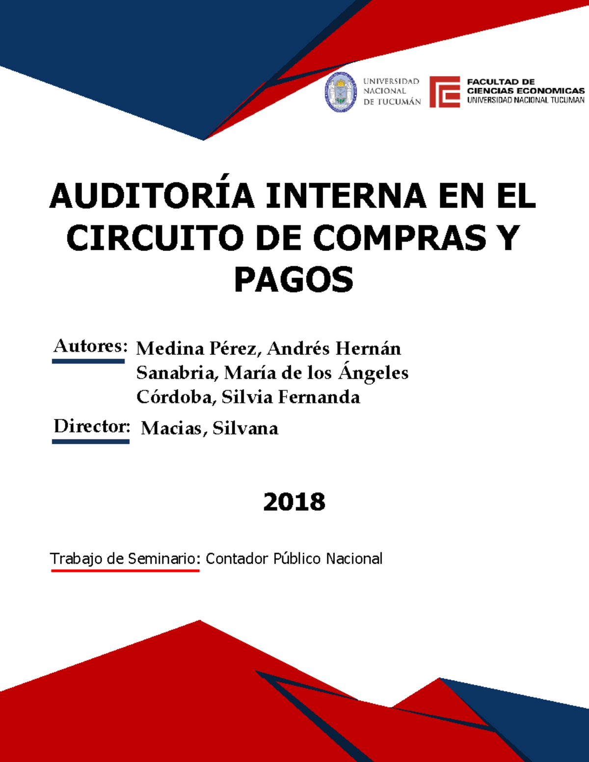 Auditoría Interna EN EL Circuito DE Compras Y Pagos - AUDITORÍA INTERNA ...