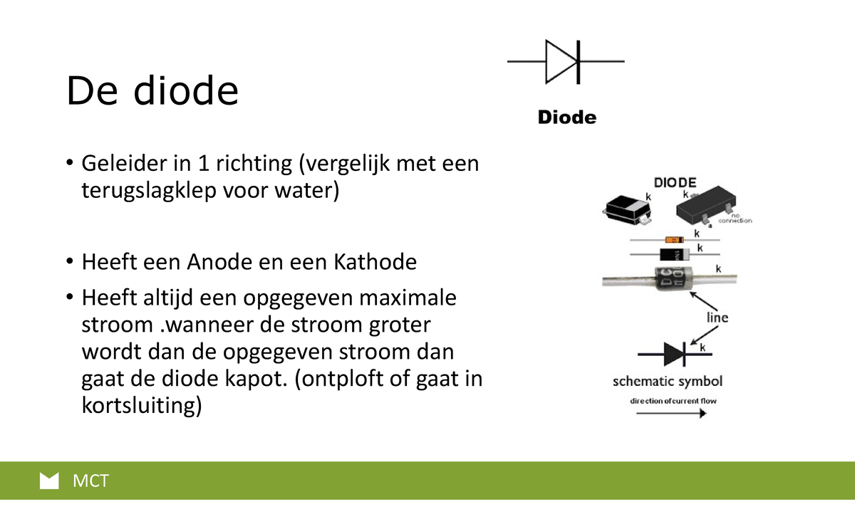 Prototyping theorie deel4 diodes - De diode Geleider in 1 richting