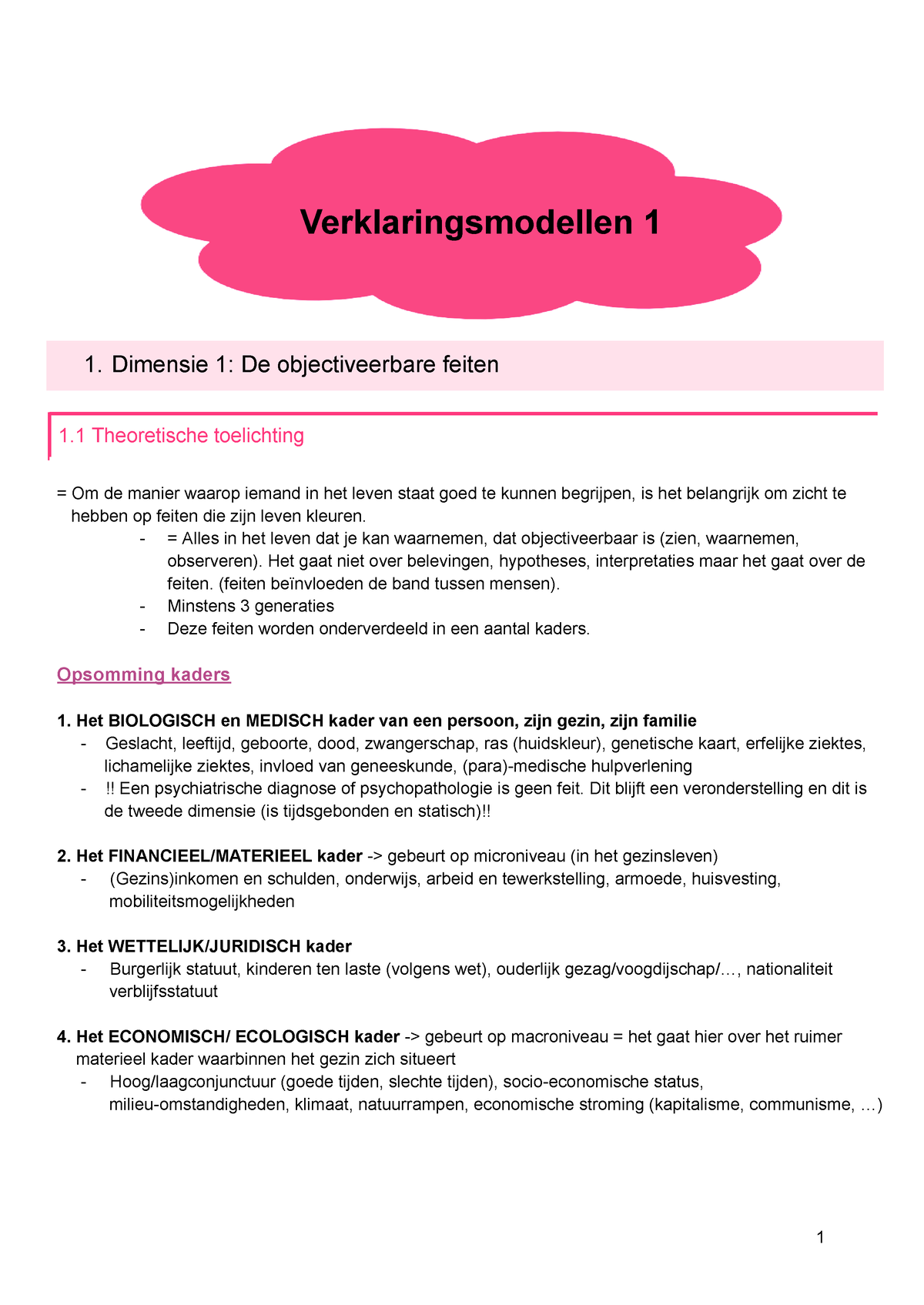 Naamloos Document - Samenvatting Verklaringsmodellen 1 ...