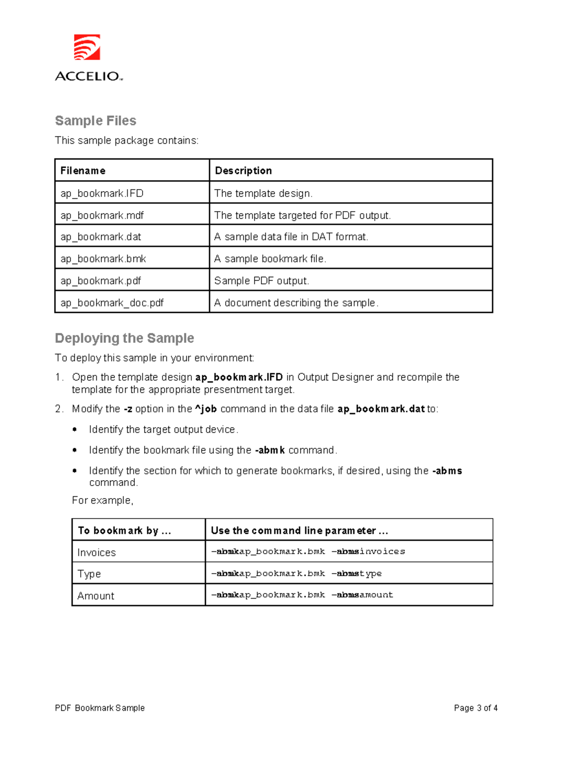 33333 Dummy PDF Bookmark Sample Page 3 of 4 Sample Files This