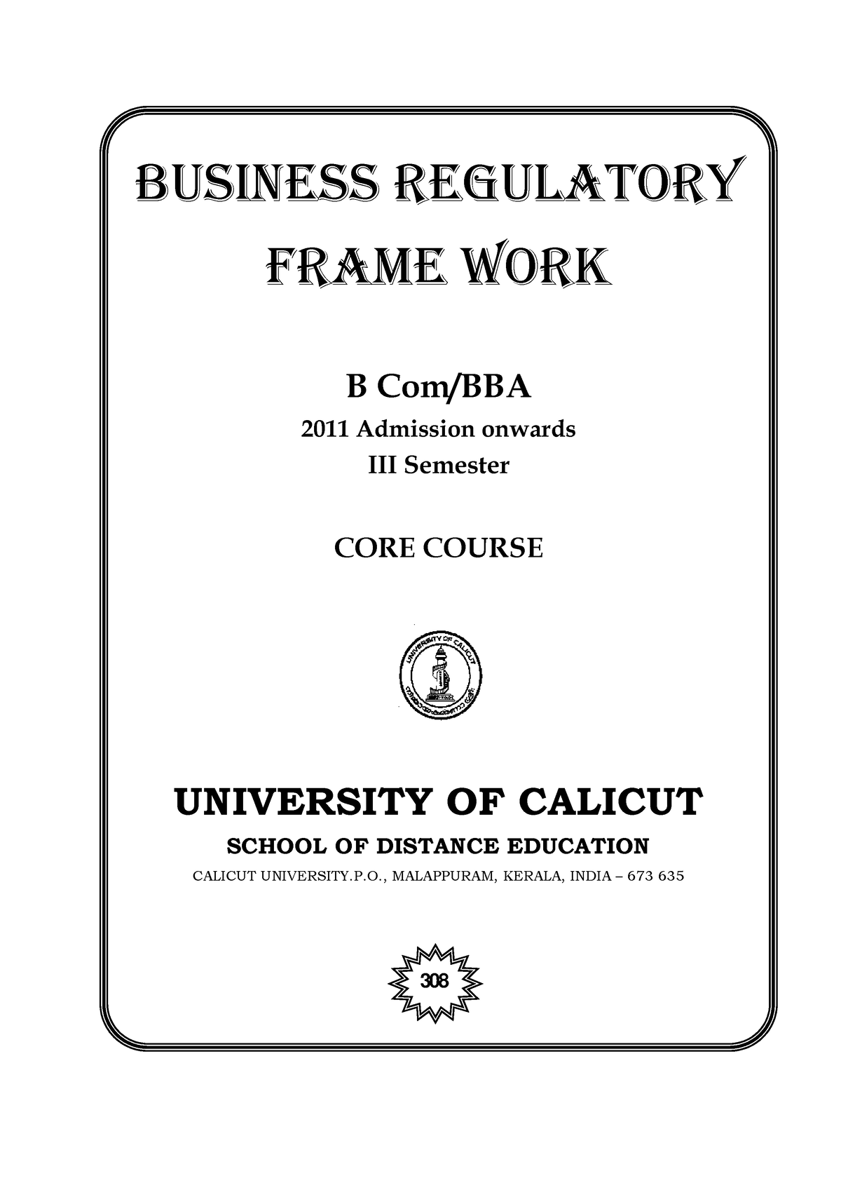 Business Regulatory Framework Note Pdf - Business RegulatorY Frame Work ...