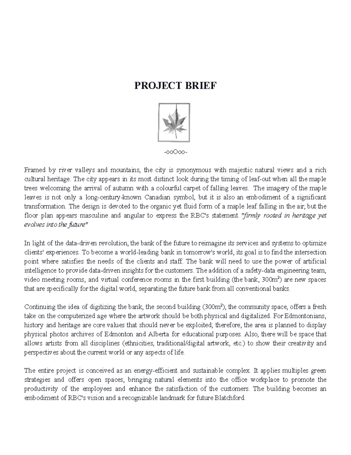Project Brief - Using the knowledge from the course, this is an example ...