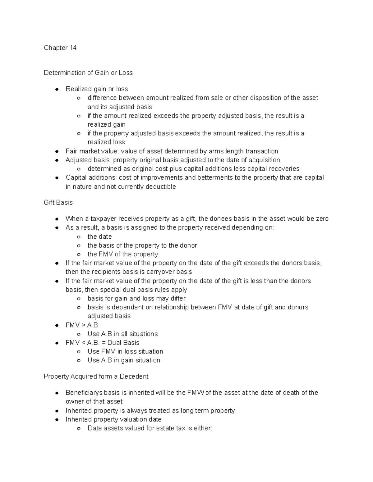 tax-notes-1-chapter-14-determination-of-gain-or-loss-realized-gain-or